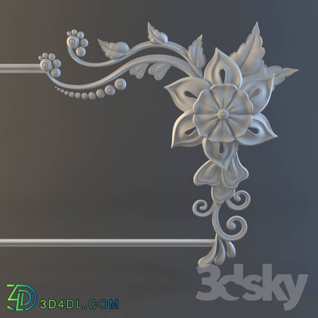 Decorative plaster - floral frame