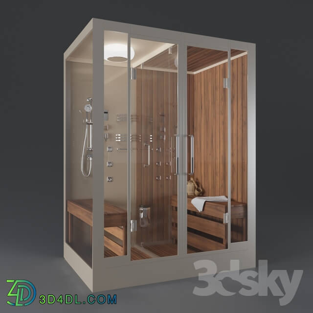 Shower - Cabin with Finnish sauna FRANK F907R right-side