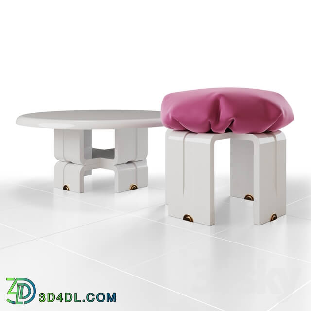 Table _ Chair - Coffee table and pouf Flamingo