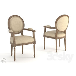 Chair - Vintage louis round armchair 8827-0008 a015-a 