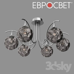Ceiling light - OM Ceiling chandelier with glass shades Eurosvet 70102_6 silver Clio 