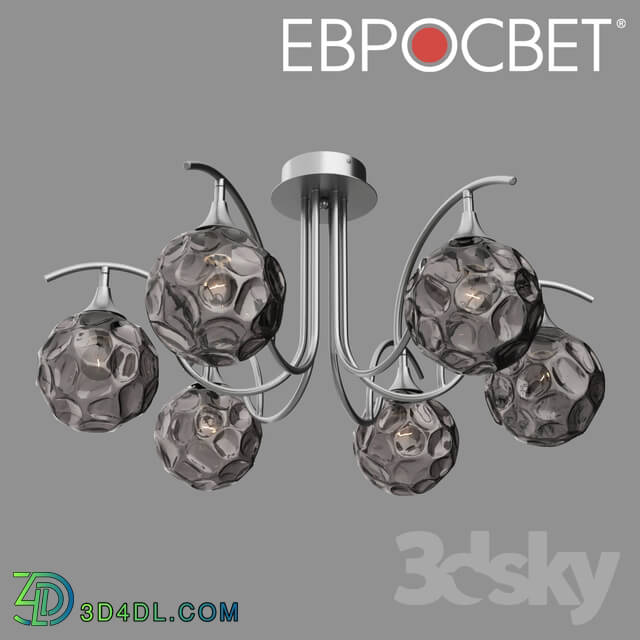 Ceiling light - OM Ceiling chandelier with glass shades Eurosvet 70102_6 silver Clio