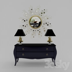 Sideboard _ Chest of drawer - Console_ Table Lamp_ Mirror 