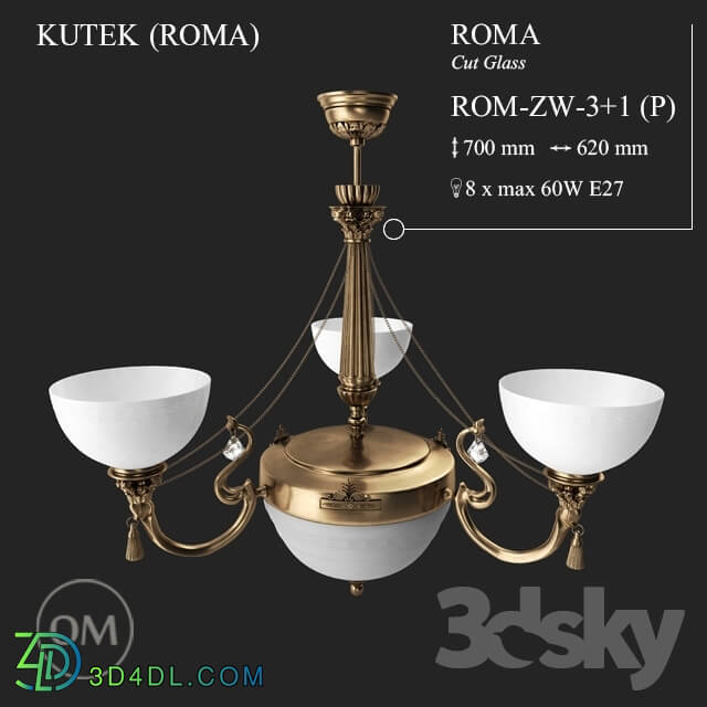 Ceiling light - KUTEK _ROMA_ ROM-ZW-3 1