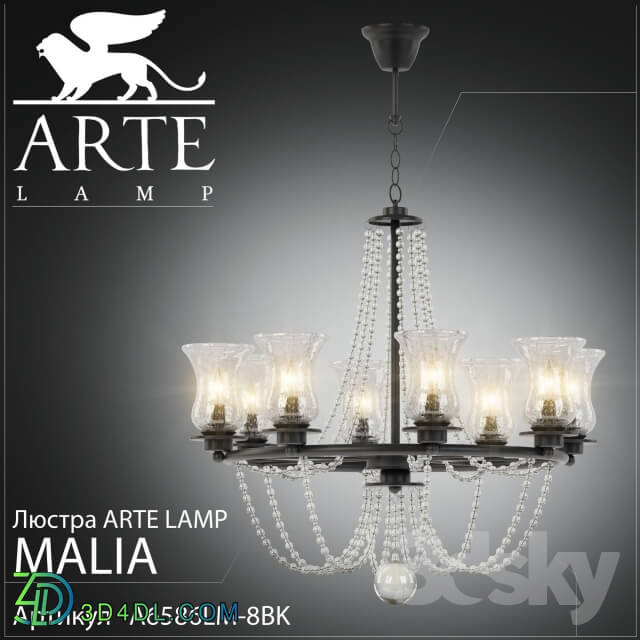 Ceiling light - Chandelier Arte Lamp Malia A6586LM-8BK