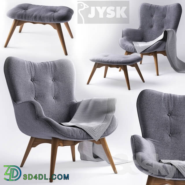 Arm chair - Armchair with pouf - jysk EJERSLEV