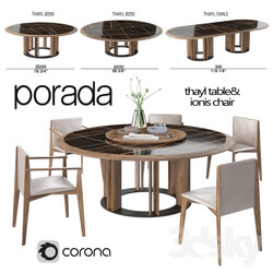 Table _ Chair - Porada Thayl Table and Ionis Chairs 
