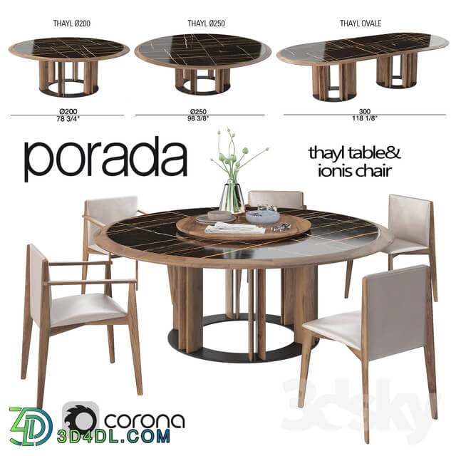 Table _ Chair - Porada Thayl Table and Ionis Chairs