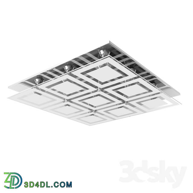 Spot light - 94227 LED downlight is present in the ceiling. ALMANA_ 9x3W _GU10__ 470x470_ steel_ chrome _ frosted glass