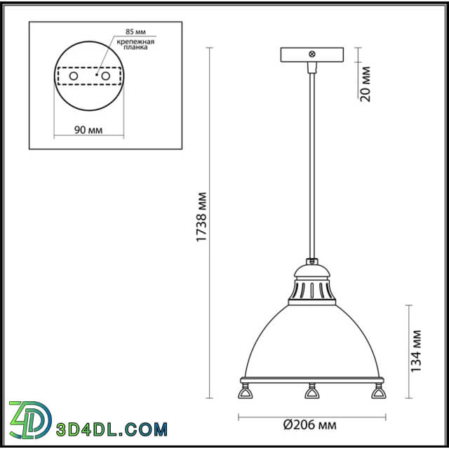 Ceiling light - Suspension ODEON LIGHT 3807 _ 1A_ 3807 _ 1L BRETA