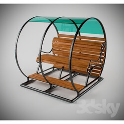 Other architectural elements - Park bench with canopy 