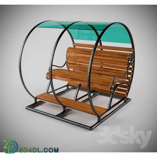 Other architectural elements - Park bench with canopy