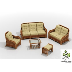 Sofa - Set of wicker furniture 