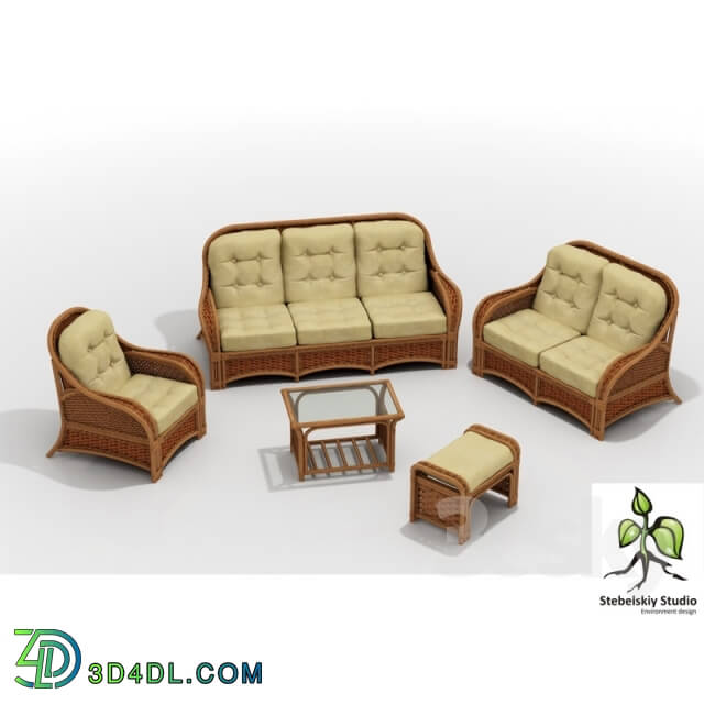 Sofa - Set of wicker furniture