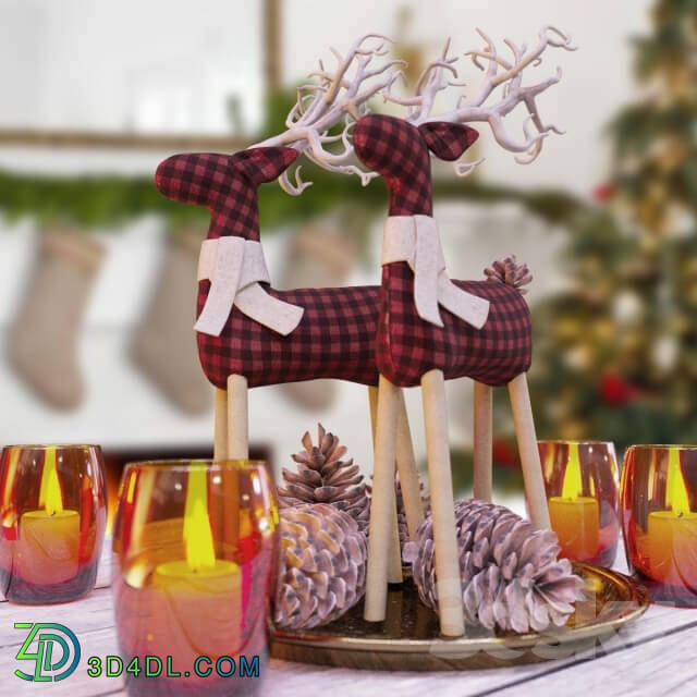 Decorative set - FABRIC REINDEER