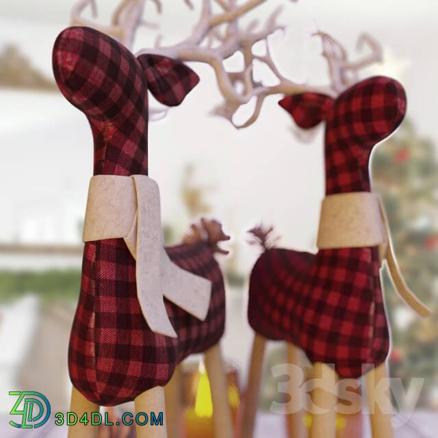 Decorative set - FABRIC REINDEER