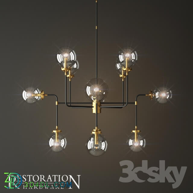 Ceiling light - RH BISTRO GLOBE CLEAR GLASS 12 BRASS