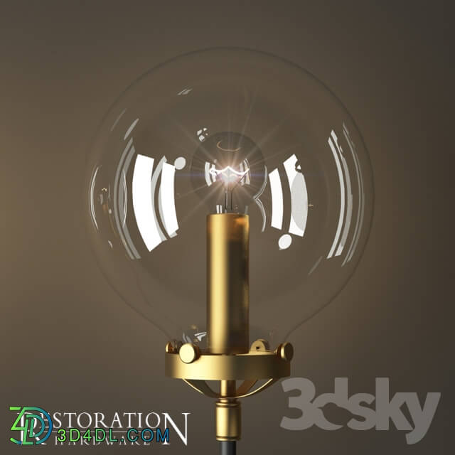 Ceiling light - RH BISTRO GLOBE CLEAR GLASS 12 BRASS