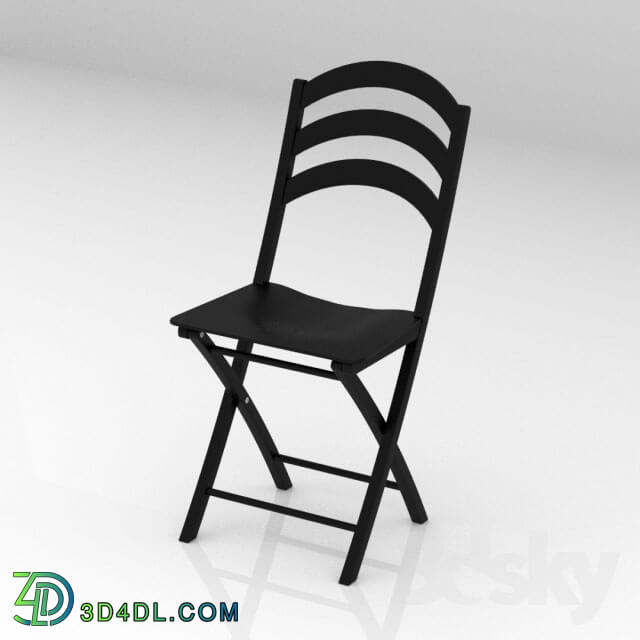 Table - Black folding chair