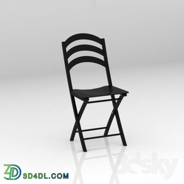 Table - Black folding chair