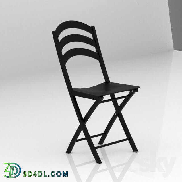 Table - Black folding chair