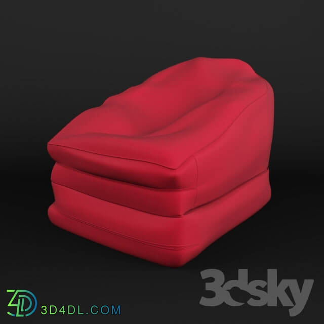 Arm chair - Risø Ottoman-bag_ red