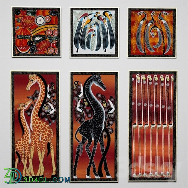Frame - Collection of paintings _African Motives_ _set-10_