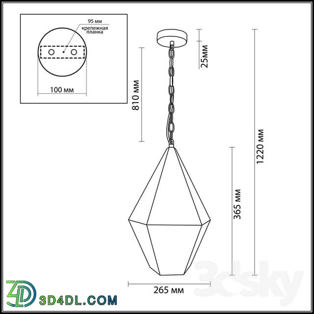 Ceiling light - Chandelier ODEON LIGHT 4055_3 FABIO