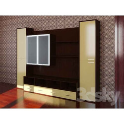 Wardrobe _ Display cabinets - The wall of the TV. 