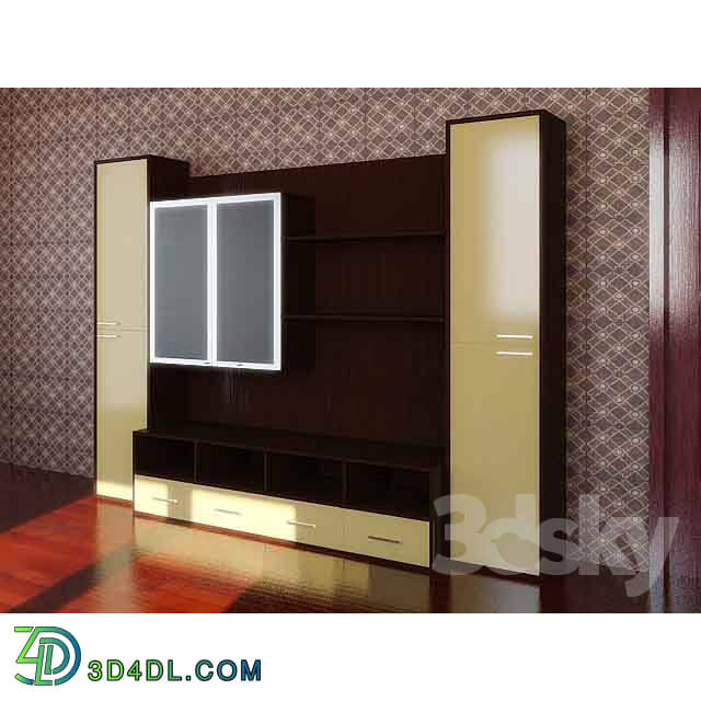 Wardrobe _ Display cabinets - The wall of the TV.