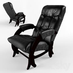 Arm chair - Rocking-chair Comfort Model 68_ framework of wenge_ upholstering of Dundi 108 