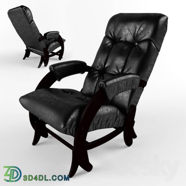 Arm chair - Rocking-chair Comfort Model 68_ framework of wenge_ upholstering of Dundi 108