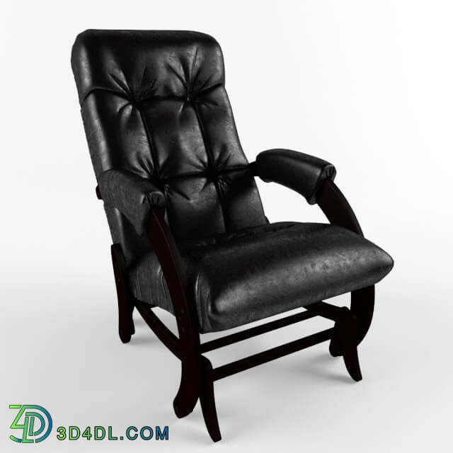 Arm chair - Rocking-chair Comfort Model 68_ framework of wenge_ upholstering of Dundi 108