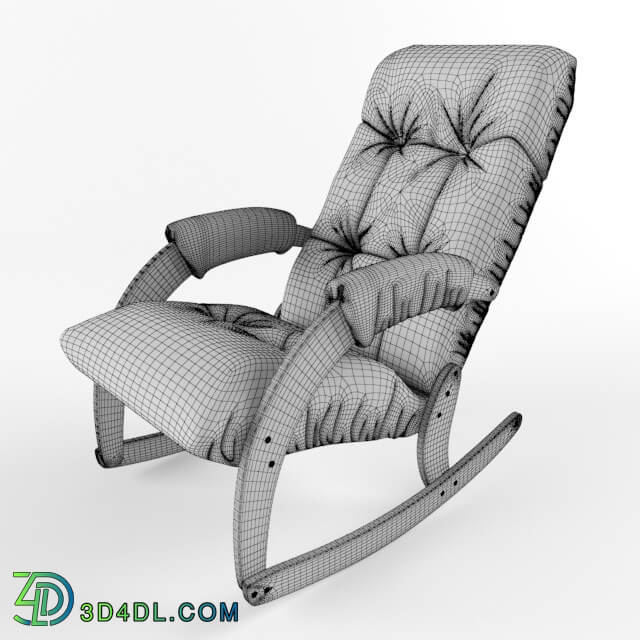 Arm chair - Rocking-chair Comfort Model 68_ framework of wenge_ upholstering of Dundi 108