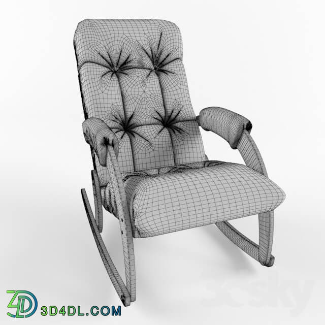 Arm chair - Rocking-chair Comfort Model 68_ framework of wenge_ upholstering of Dundi 108