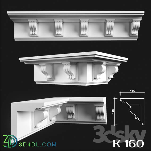 Decorative plaster - Cornices K160