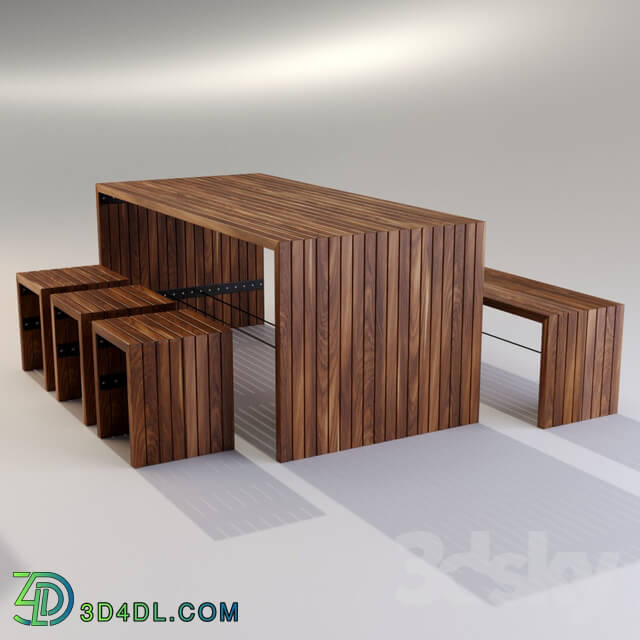 Table _ Chair - Contemporary bench and table