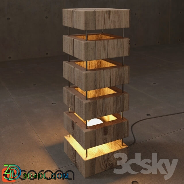 Floor lamp - Wooden Lamp