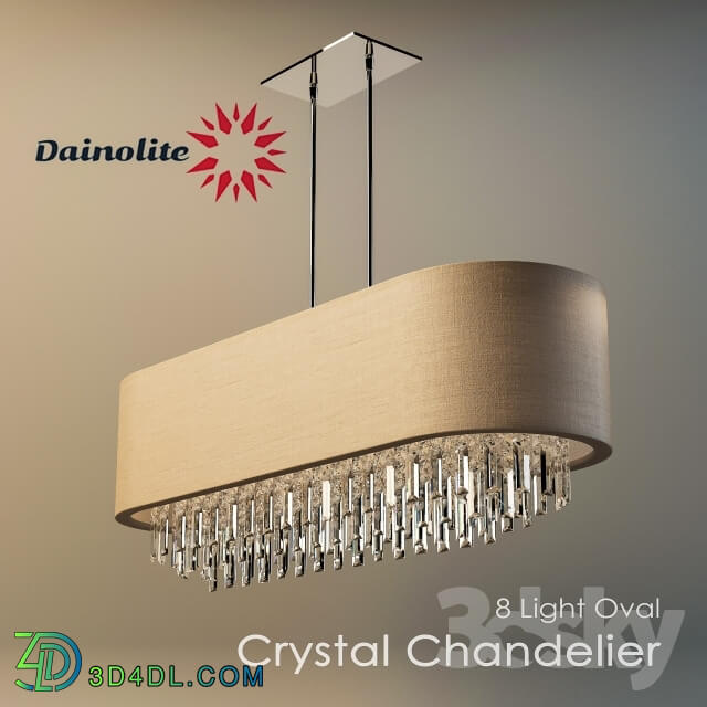 Ceiling light - Dainolite 8 Light Oval Crystal Chandelier