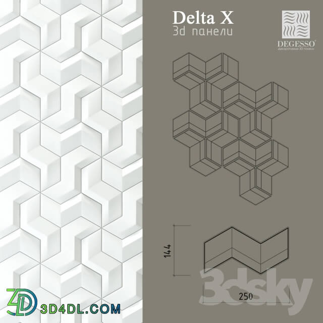 Decorative plaster - 3D Panels Degesso _Delta_x_