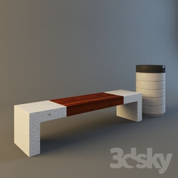 Other architectural elements - Rubino litter bin and Giada bench 