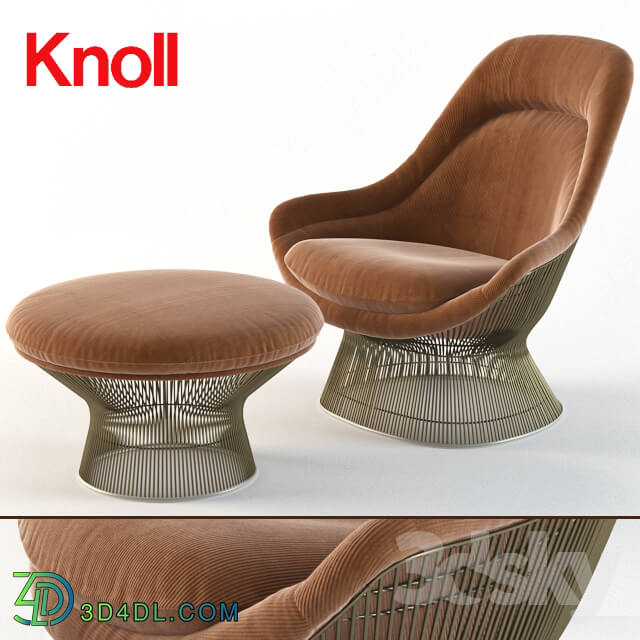 Arm chair - Warren Platner Easy Chair_ Knoll_ ottoman