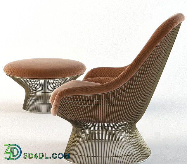 Arm chair - Warren Platner Easy Chair_ Knoll_ ottoman