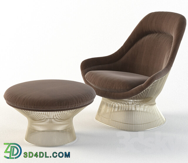 Arm chair - Warren Platner Easy Chair_ Knoll_ ottoman