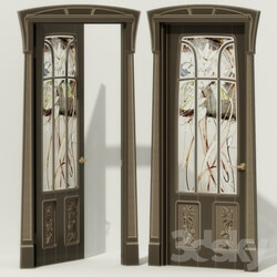 Doors - Door stained glass_ Art Nouveau 