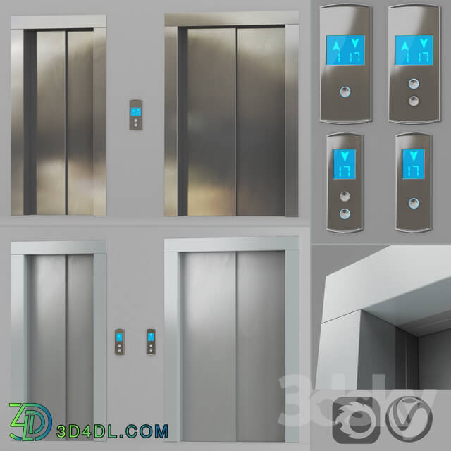 Miscellaneous - Doors with facings and post-call lift OTIS in 2 colors