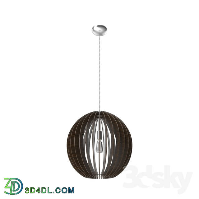 Ceiling light - 94636 Suspension COSSANO_ 1х60W _Е27__ Ø500_ steel _ wood_ dark brown