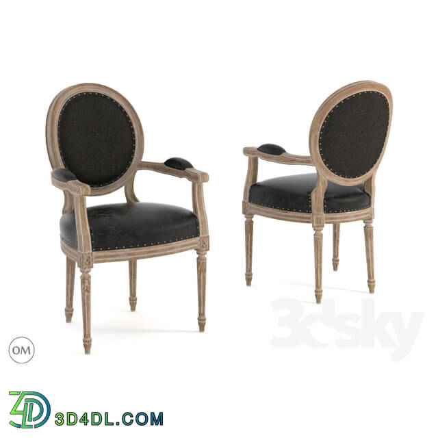 Chair - Vintage louis round armchair 8827-1105