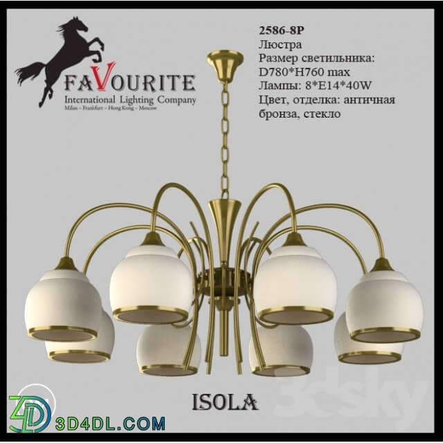 Ceiling light - Favourite 2586-8 p chandelier