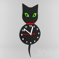 Other decorative objects - Wall clock _quot_Black Cat_quot_ 